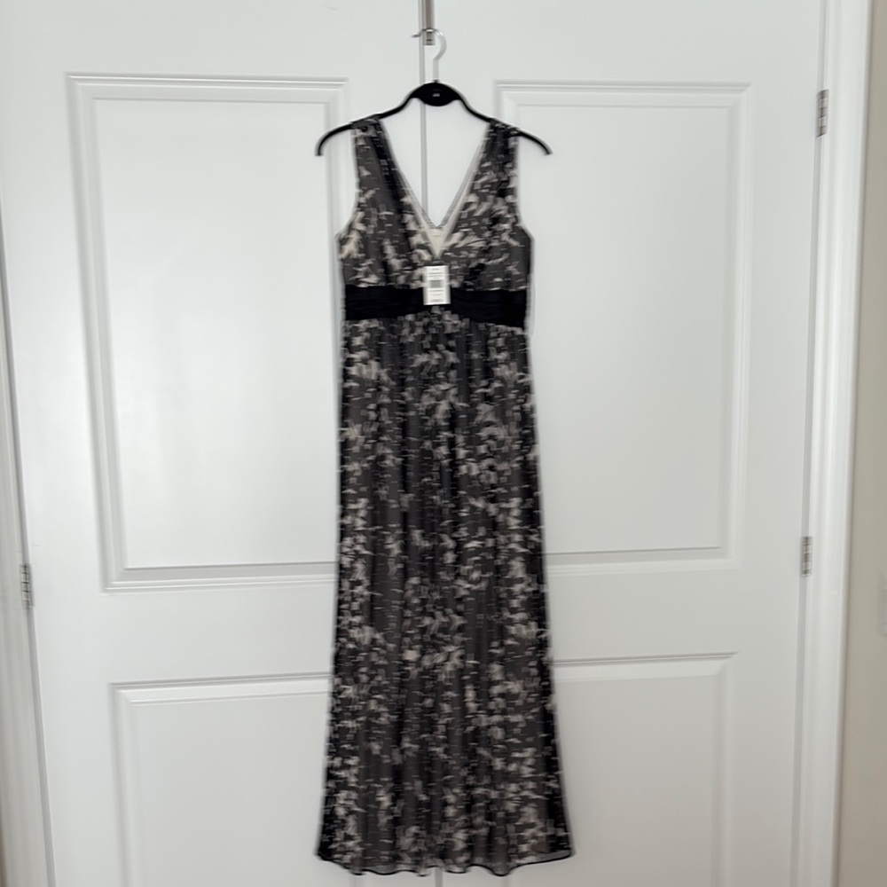 Elegant Black and White Floral Dress